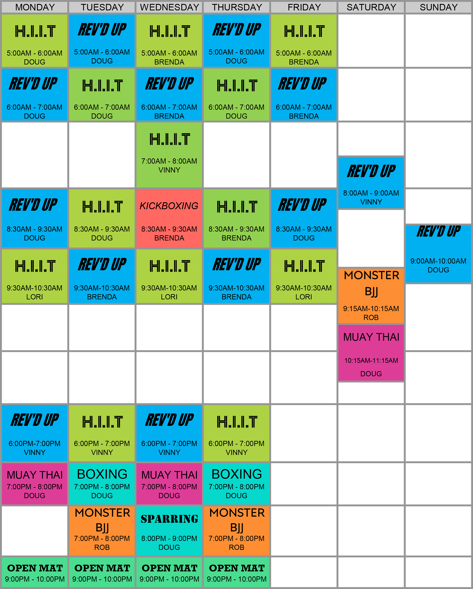 Revolution Fitness Group Fitness Class Schedule 2024
